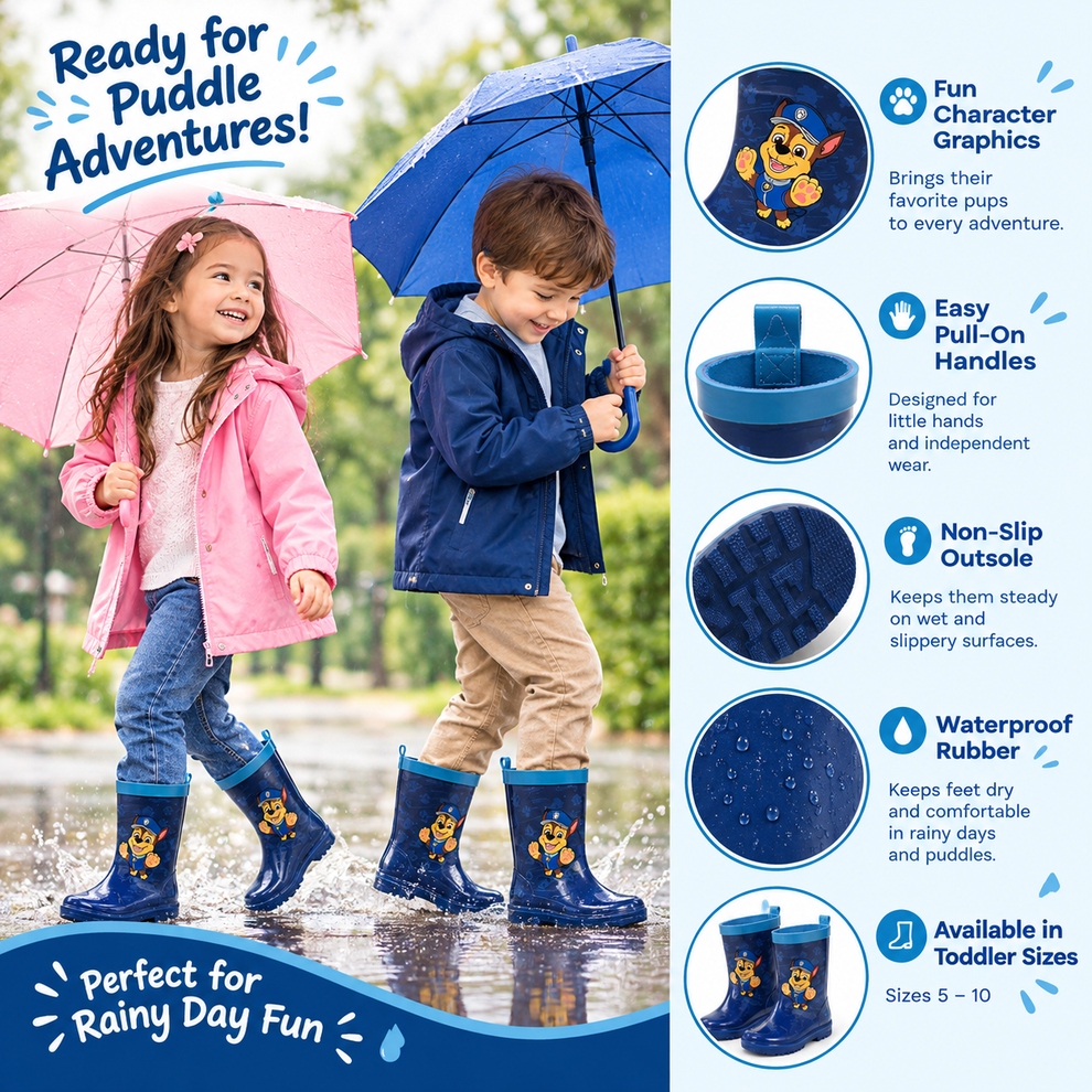 Paw Patrol Toddler Rain Boots | Waterproof Rubber Boots – Ground Up Shop